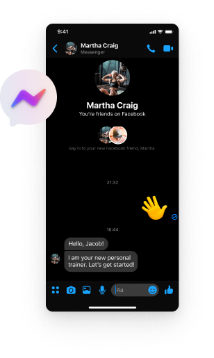 Connect with fitness coach via messenger
